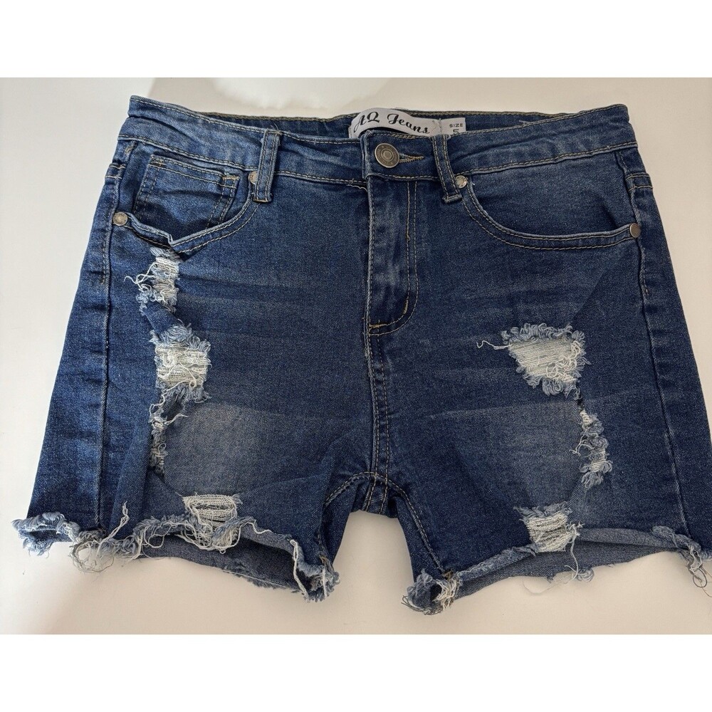 AQ Jeans Women’s Size 5 Distressed Denim Shorts Blue Cutoff